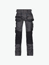 Dassy Flux Holsterzakkenbroek met stretch en kniezakken - Antracietgrijs/Zwart Werkbroek Dassy