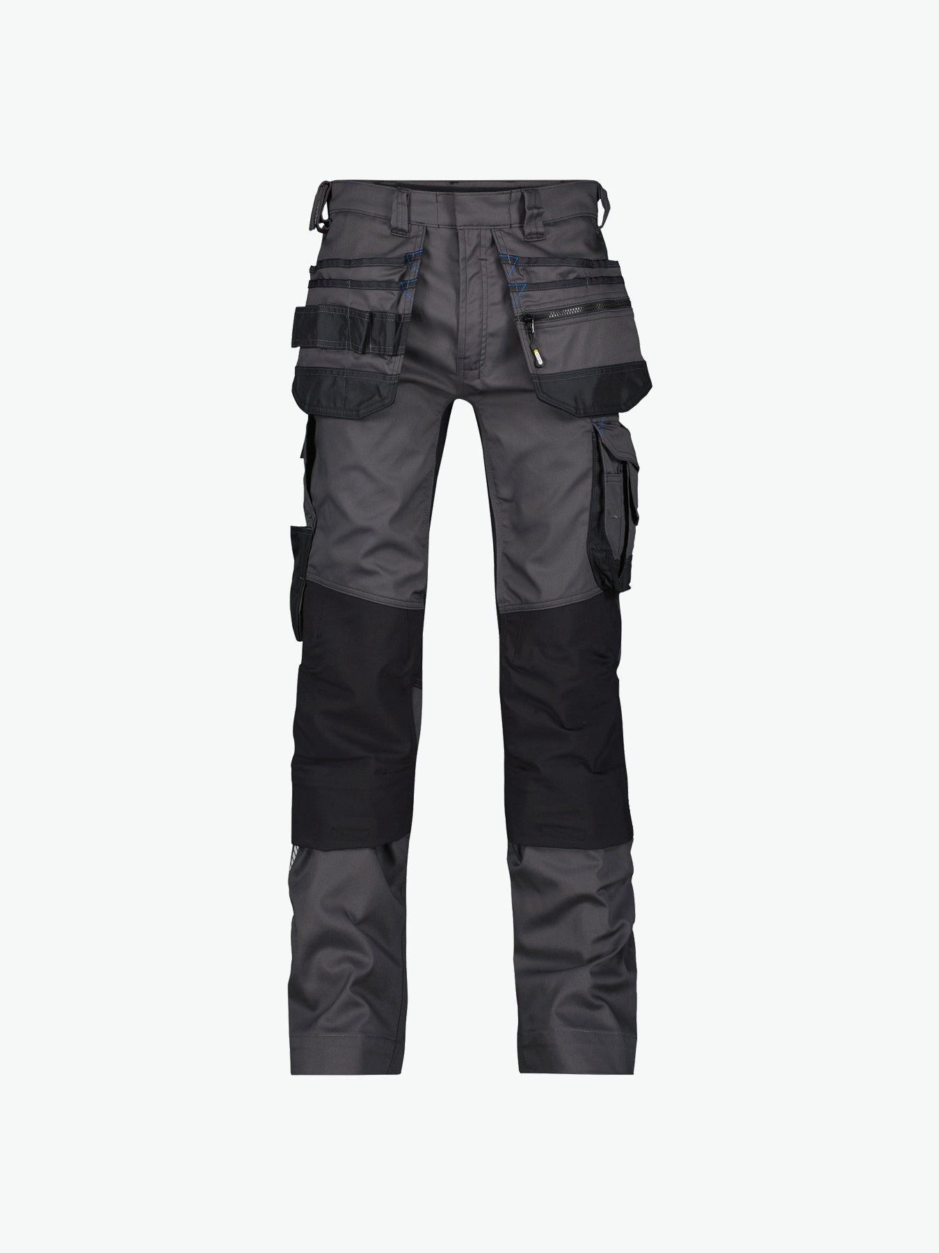 Dassy Flux Holsterzakkenbroek met stretch en kniezakken - Antracietgrijs/Zwart Werkbroek Dassy