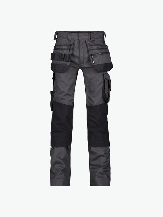 Dassy Flux Holsterzakkenbroek met stretch en kniezakken - Antracietgrijs/Zwart Werkbroek Dassy