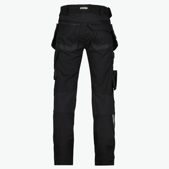 Dassy Flux Holsterzakkenbroek met stretch en kniezakken - Zwart Werkbroek Dassy