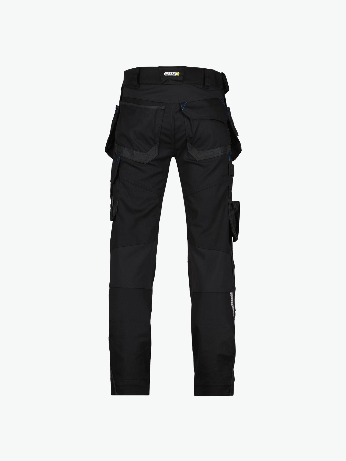 Dassy Flux Holsterzakkenbroek met stretch en kniezakken - Zwart Werkbroek Dassy