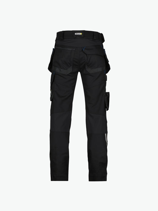 Dassy Flux Holsterzakkenbroek met stretch en kniezakken - Zwart Werkbroek Dassy