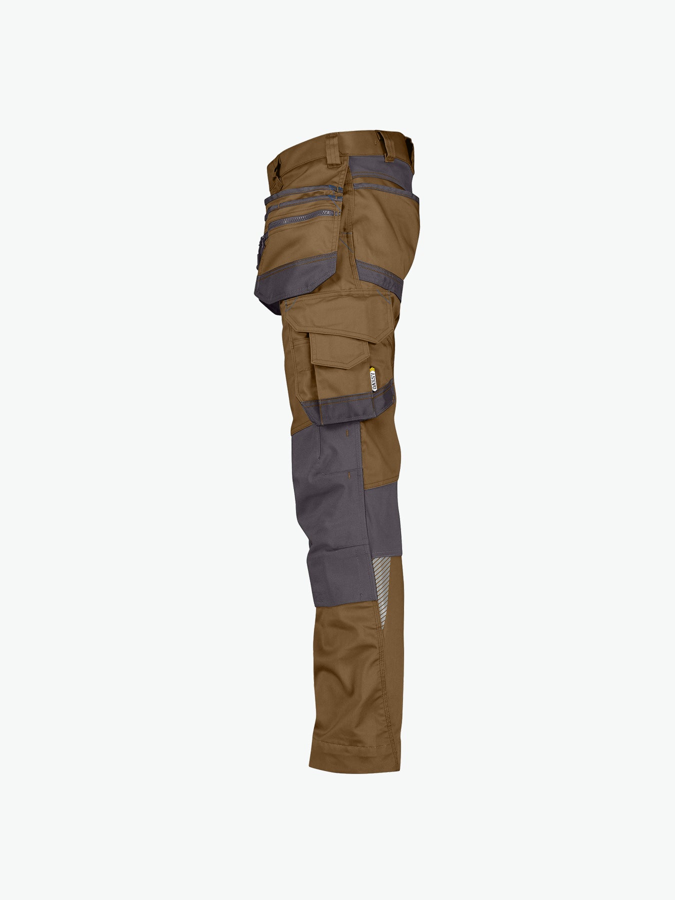 Dassy Flux Holsterzakkenbroek met stretch en kniezakken - Leembruin/Antracietgrijs Werkbroek Dassy
