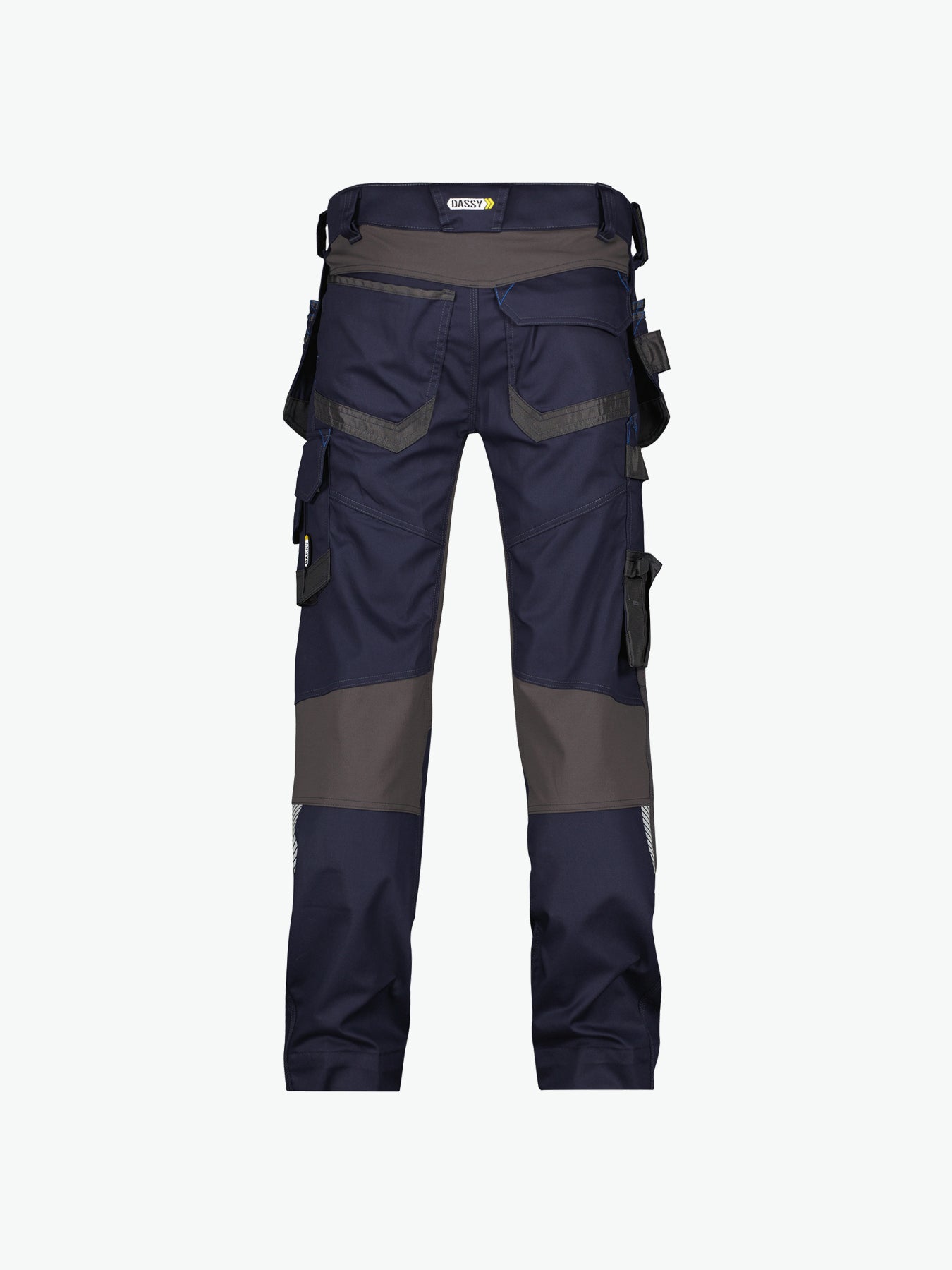 Dassy Flux Holsterzakkenbroek met stretch en kniezakken - Nachtblauw/Antracietgrijs Werkbroek Dassy
