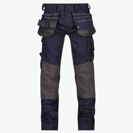 Dassy Flux Holsterzakkenbroek met stretch en kniezakken - Nachtblauw/Antracietgrijs Werkbroek Dassy