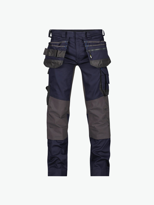 Dassy Flux Holsterzakkenbroek met stretch en kniezakken - Nachtblauw/Antracietgrijs Werkbroek Dassy