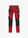 Dassy Flux Holsterzakkenbroek met stretch en kniezakken - Rood/Zwart Werkbroek Dassy