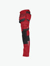 Dassy Flux Holsterzakkenbroek met stretch en kniezakken - Rood/Zwart Werkbroek Dassy
