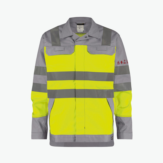 Dassy Franklin Multinorm hogezichtbaarheidsvest - Fluogeel/Grafietgrijs Werkjas HiVis Dassy
