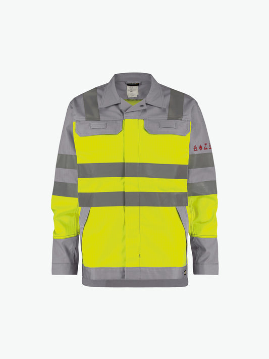 Dassy Franklin Multinorm hogezichtbaarheidsvest - Fluogeel/Grafietgrijs Werkjas HiVis Dassy