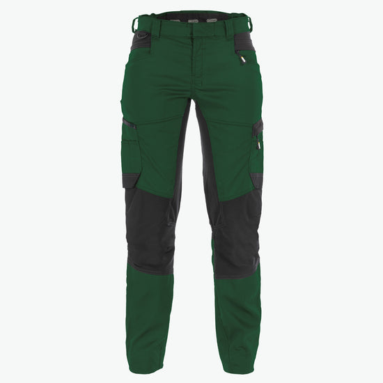 Dassy Helix Women Werkbroek met stretch voor dames - Flessengroen/Zwart Werkbroek Dames Dassy