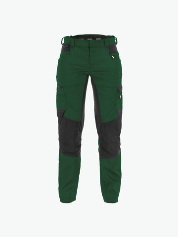 Dassy Helix Women Werkbroek met stretch voor dames - Flessengroen/Zwart Werkbroek Dames Dassy