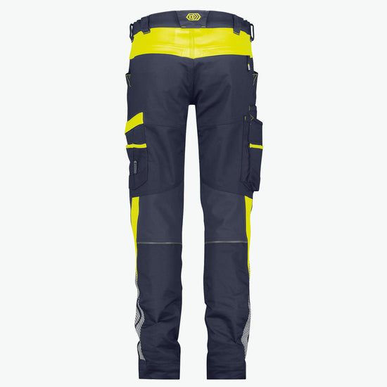 Dassy Hong Kong Women Werkbroek met stretch voor dames - Nachtblauw/Fluogeel Werkbroek Dames Dassy