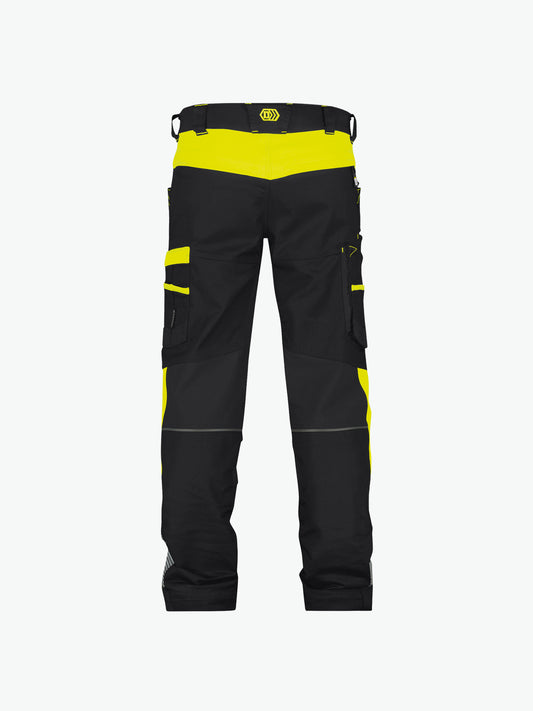 Dassy Hong Kong Werkbroek met stretch - Zwart/Fluogeel Werkbroek Dassy