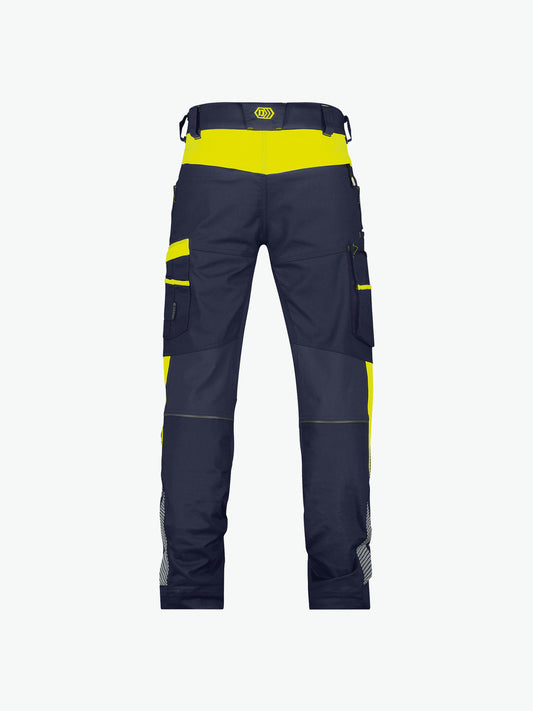 Dassy Hong Kong Werkbroek met stretch - Nachtblauw/Fluogeel Werkbroek Dassy