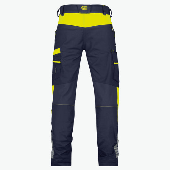 Dassy Hong Kong Werkbroek met stretch - Nachtblauw/Fluogeel Werkbroek Dassy