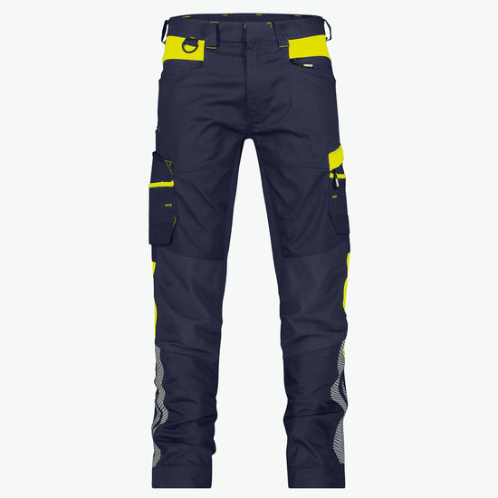 Dassy Hong Kong Werkbroek met stretch - Nachtblauw/Fluogeel Werkbroek Dassy