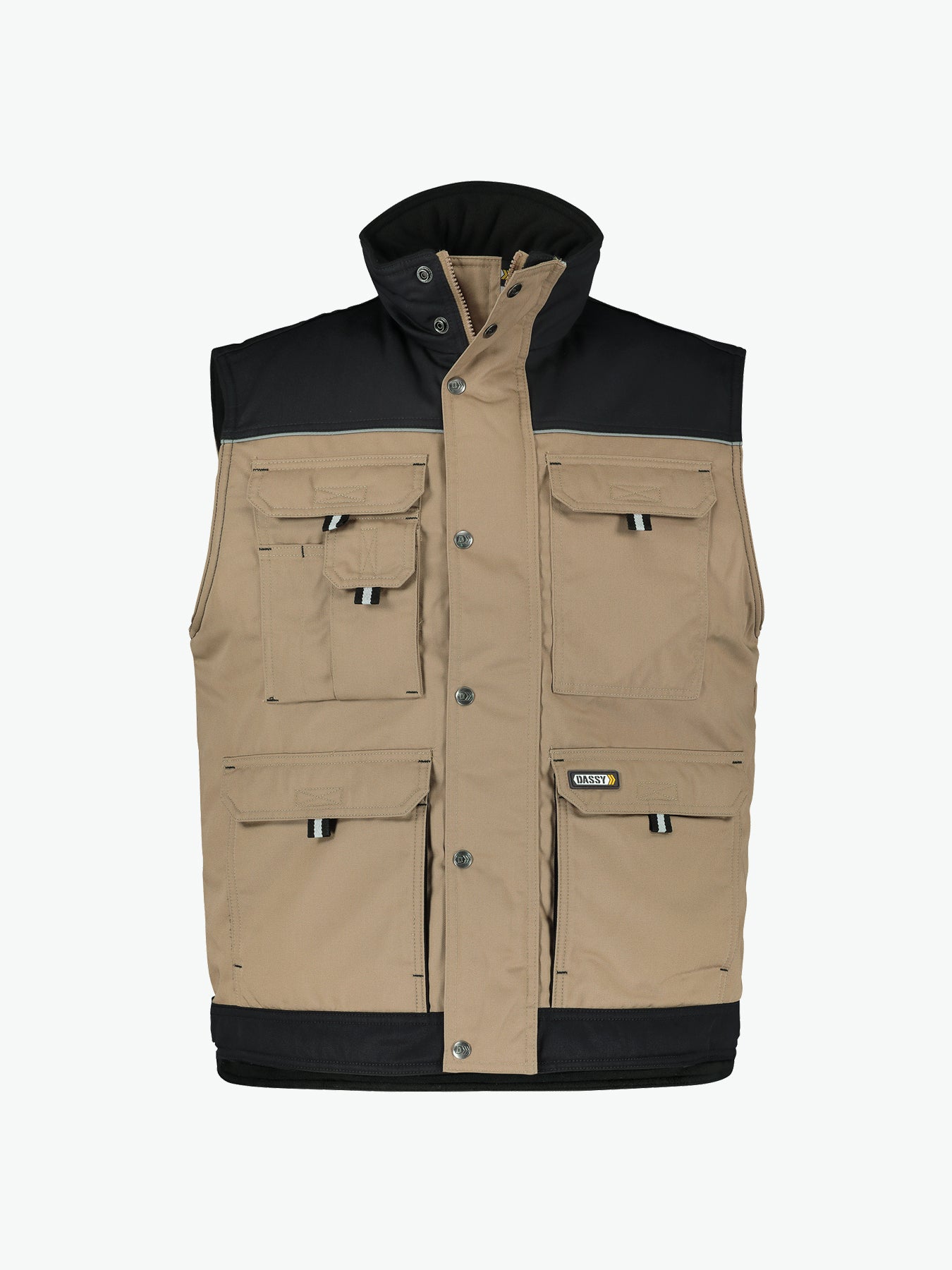 Dassy Hulst Tweekleurige bodywarmer - Beige/Zwart Werkvest Dassy