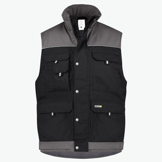 Dassy Hulst Tweekleurige bodywarmer - Zwart/Cementgrijs Werkvest Dassy