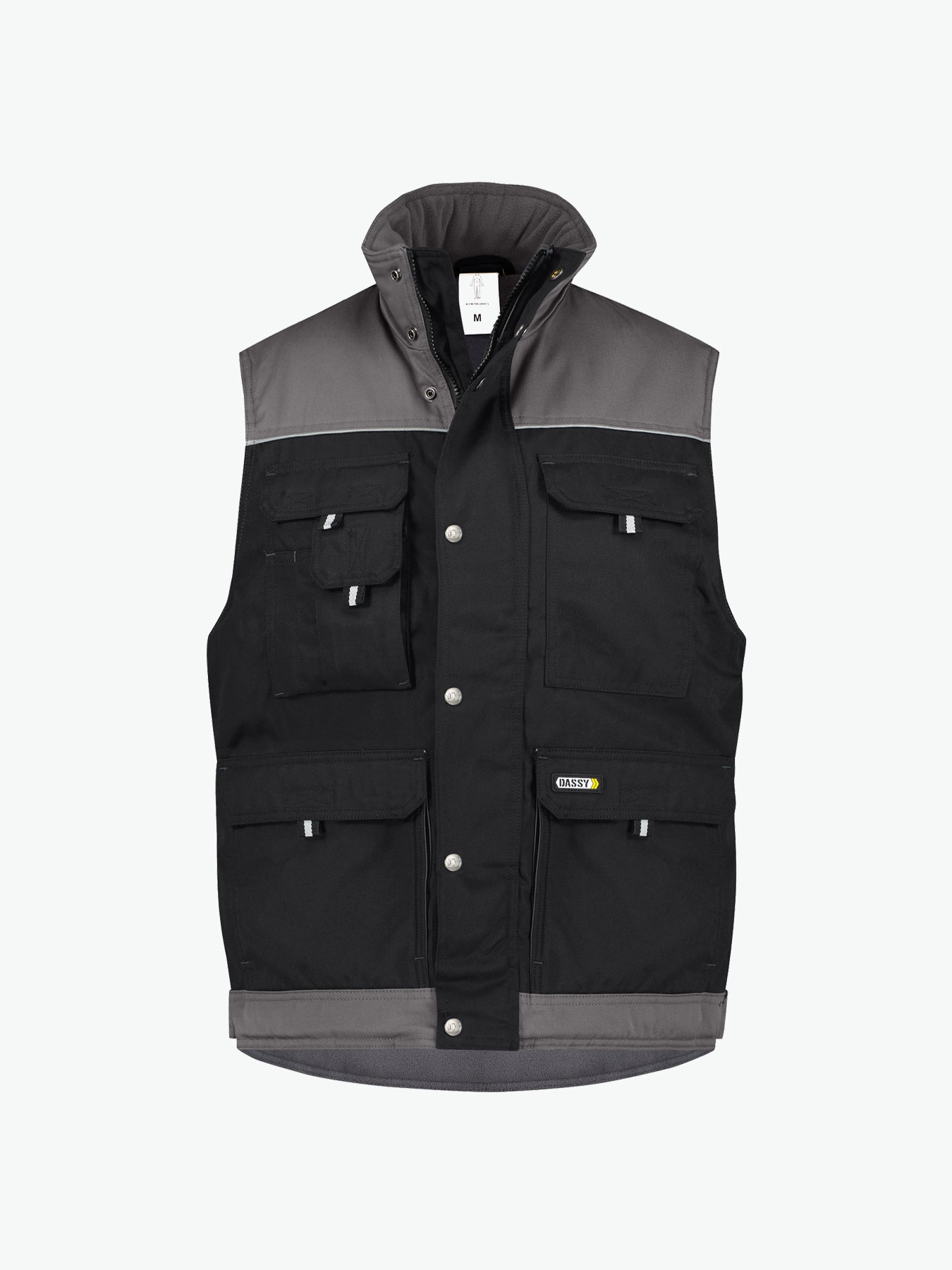 Dassy Hulst Tweekleurige bodywarmer - Zwart/Cementgrijs Werkvest Dassy