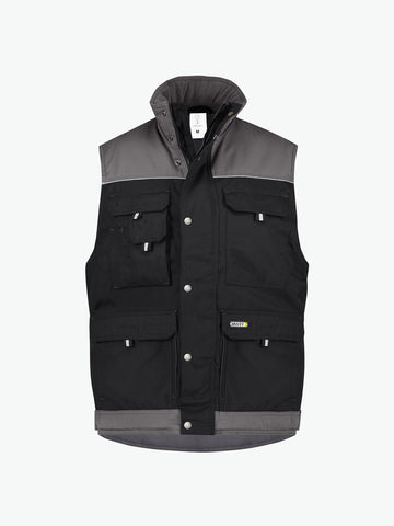 Dassy Hulst Tweekleurige bodywarmer - Zwart/Cementgrijs Werkvest Dassy