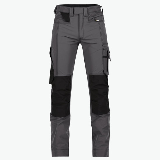 Dassy Impax Stretch werkbroek met kniezakken - Antracietgrijs/Zwart Werkbroek Dassy