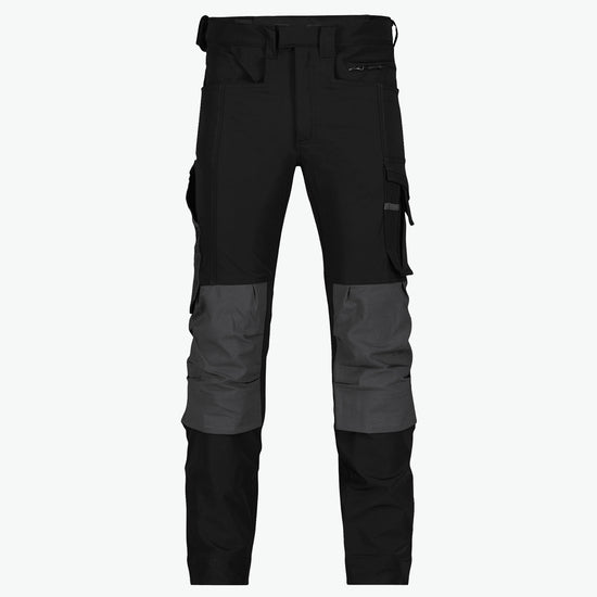Dassy Impax Stretch werkbroek met kniezakken - Zwart/Antracietgrijs Werkbroek Dassy