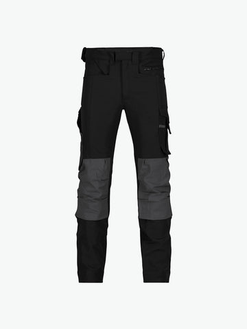 Dassy Impax Stretch werkbroek met kniezakken - Zwart/Antracietgrijs Werkbroek Dassy