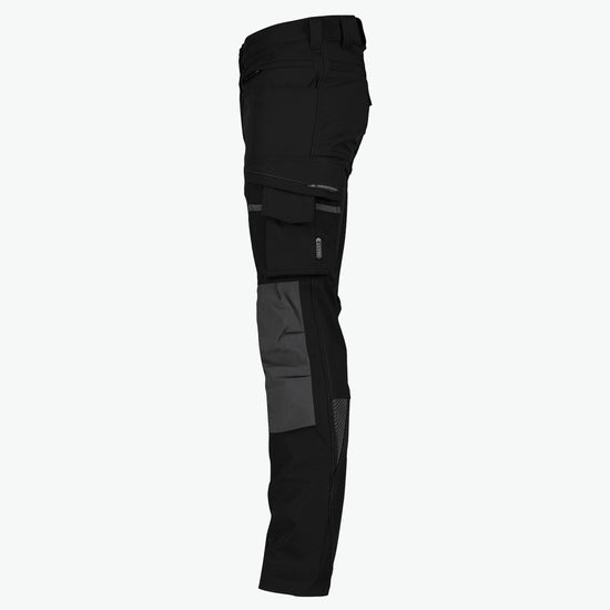 Dassy Impax Stretch werkbroek met kniezakken - Zwart/Antracietgrijs Werkbroek Dassy