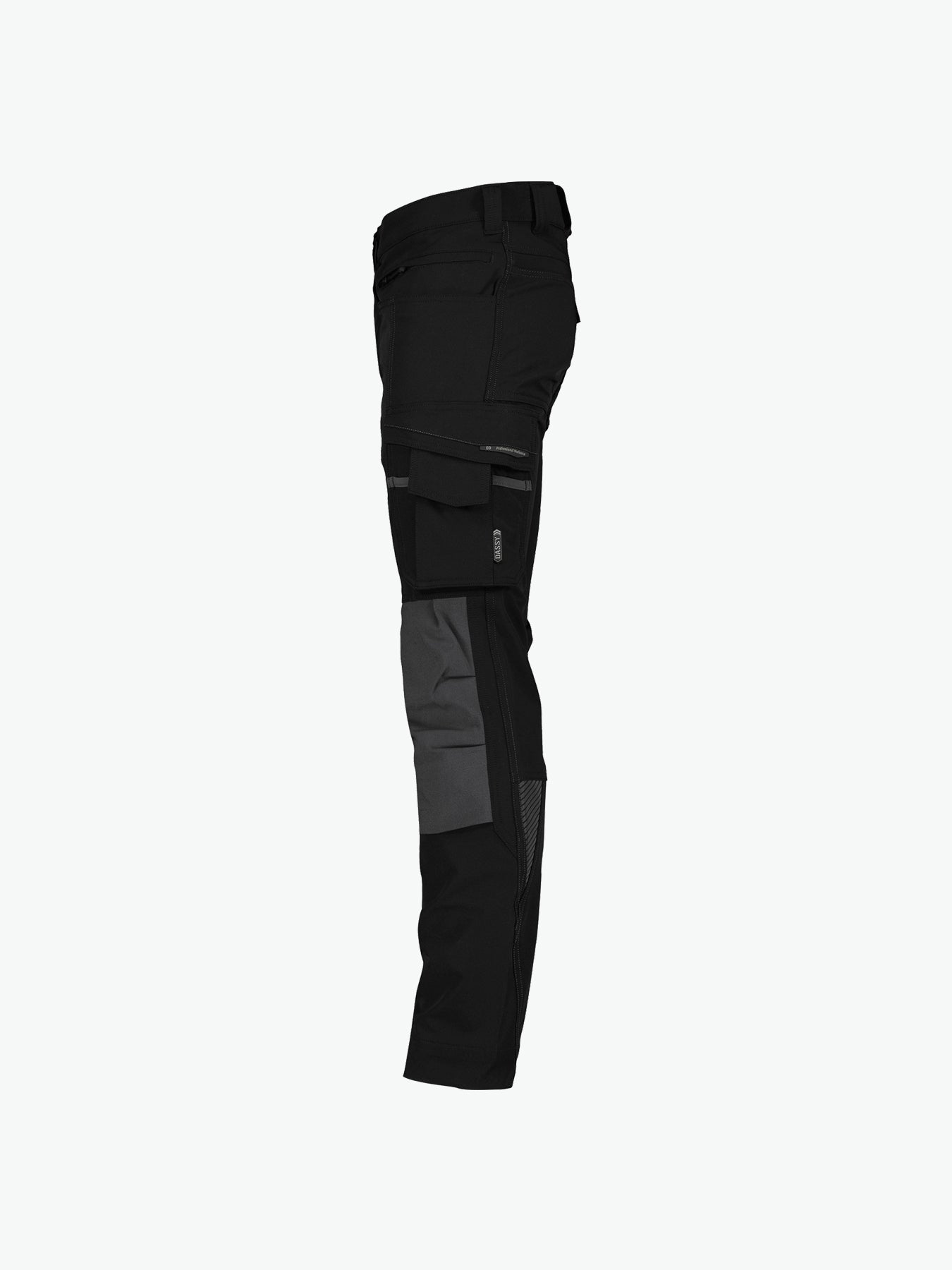 Dassy Impax Stretch werkbroek met kniezakken - Zwart/Antracietgrijs Werkbroek Dassy