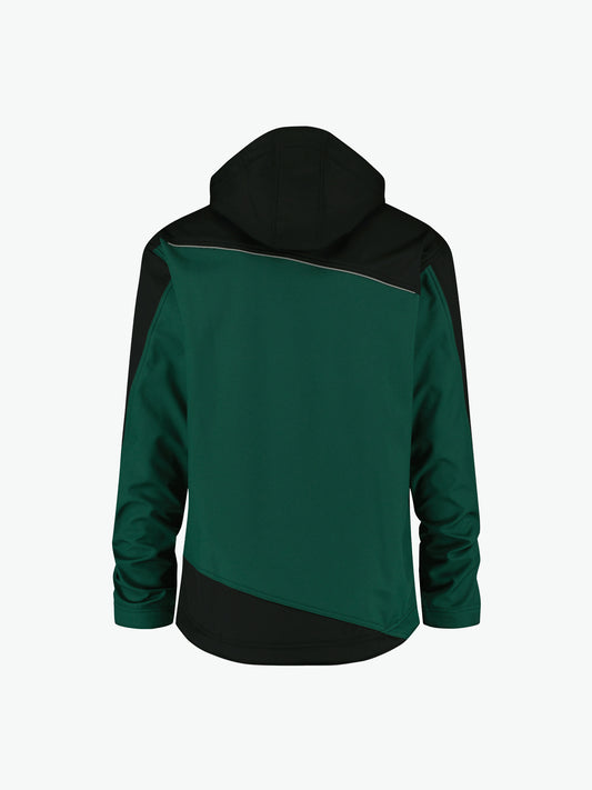 Dassy Jakarta Tweekleurige softshelljas - Flessengroen/Zwart Werkjas Softshell Dassy