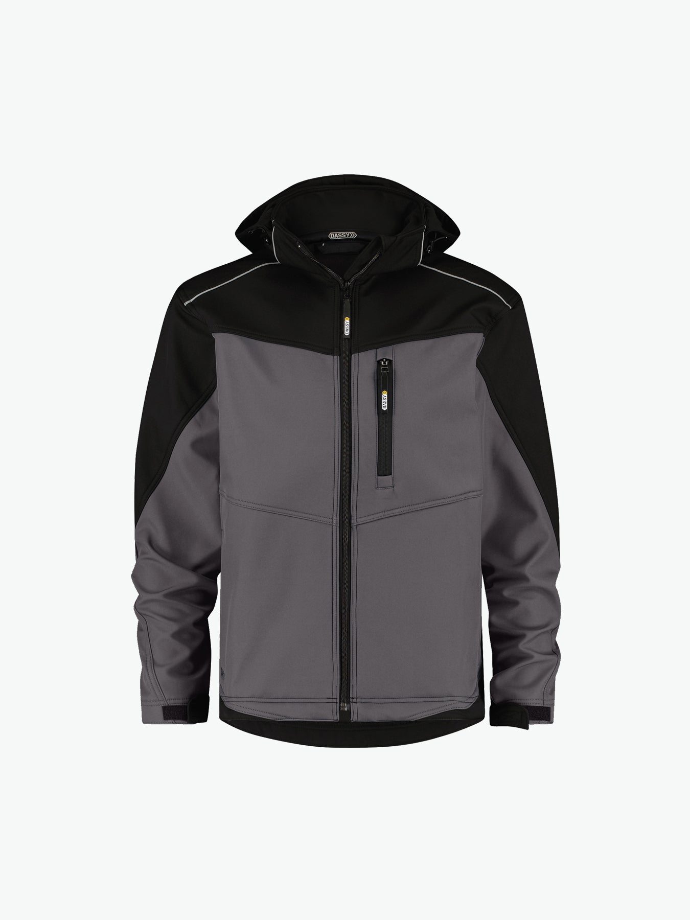 Dassy Jakarta Tweekleurige softshelljas - Cementgrijs/Zwart Werkjas Softshell Dassy