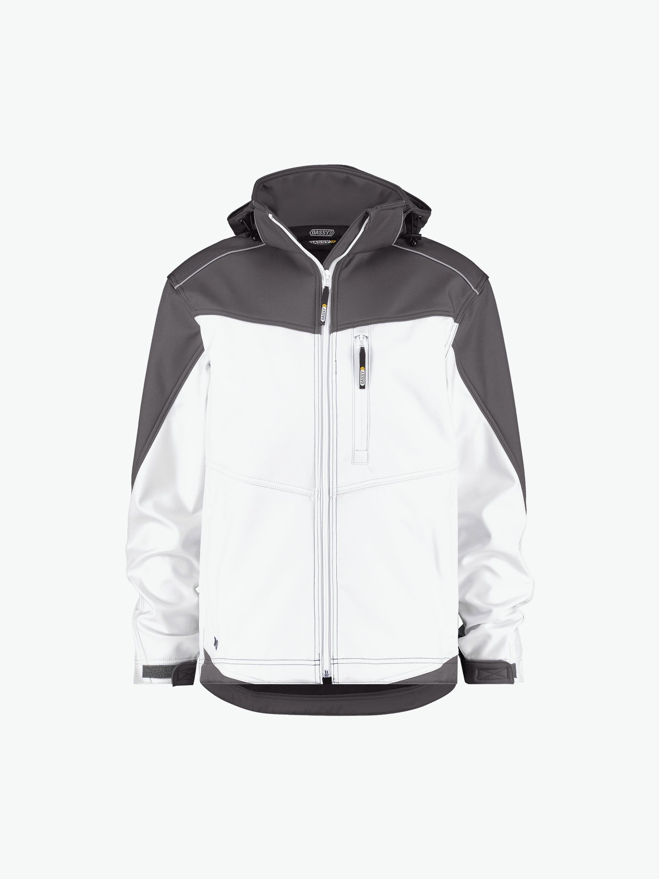 Dassy Jakarta Tweekleurige softshelljas - Wit/Cementgrijs Werkjas Softshell Dassy