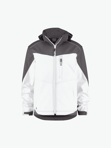 Dassy Jakarta Tweekleurige softshelljas - Wit/Cementgrijs Werkjas Softshell Dassy