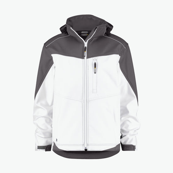 Dassy Jakarta Tweekleurige softshelljas - Wit/Cementgrijs Werkjas Softshell Dassy