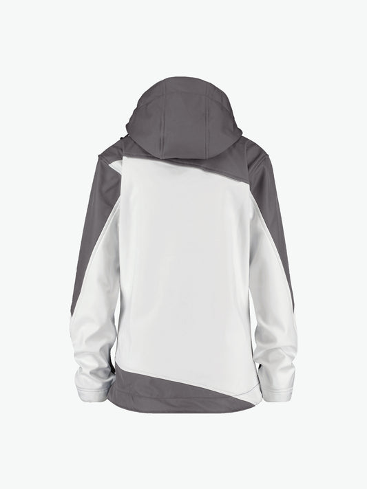 Dassy Jakarta Women Tweekleurige softshelljas voor dames - Wit/Cementgrijs Werkjas Softshell Dames Dassy