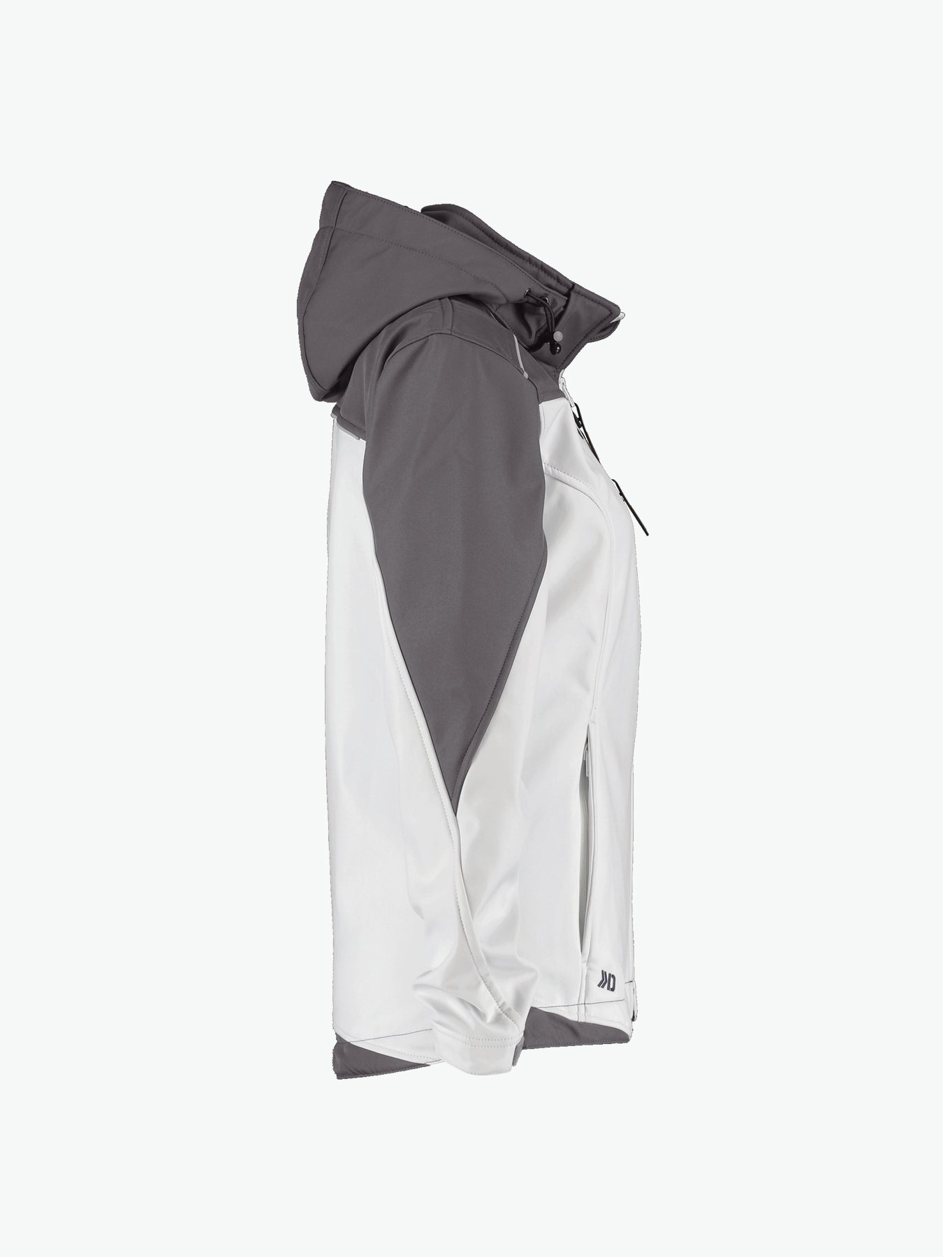 Dassy Jakarta Women Tweekleurige softshelljas voor dames - Wit/Cementgrijs Werkjas Softshell Dames Dassy