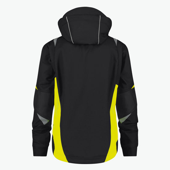 Dassy Kalama Softshelljas - Zwart/Fluogeel Werkjas Softshell Dassy