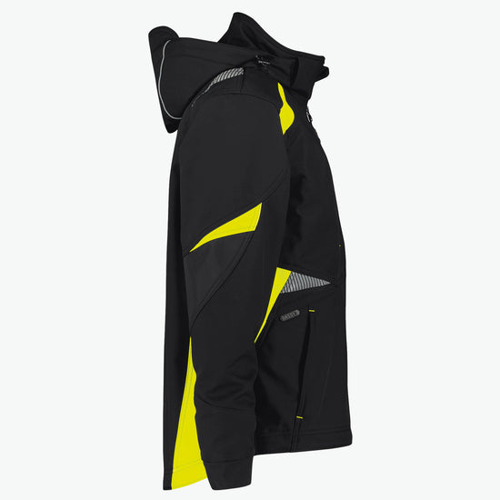 Dassy Kalama Softshelljas - Zwart/Fluogeel Werkjas Softshell Dassy