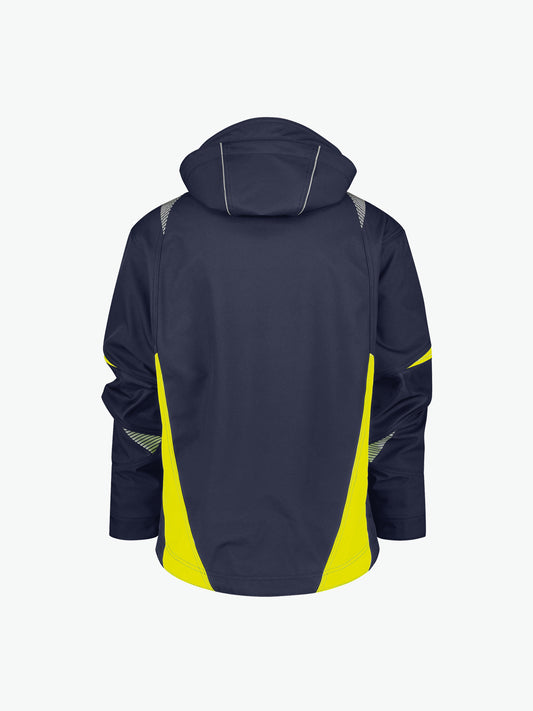 Dassy Kalama Softshelljas - Nachtblauw/Fluogeel Werkjas Softshell Dassy