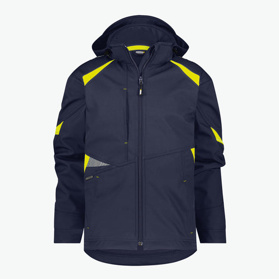 Dassy Kalama Softshelljas - Nachtblauw/Fluogeel Werkjas Softshell Dassy