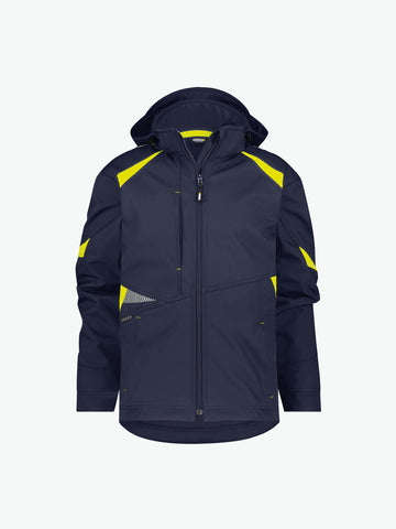 Dassy Kalama Softshelljas - Nachtblauw/Fluogeel Werkjas Softshell Dassy
