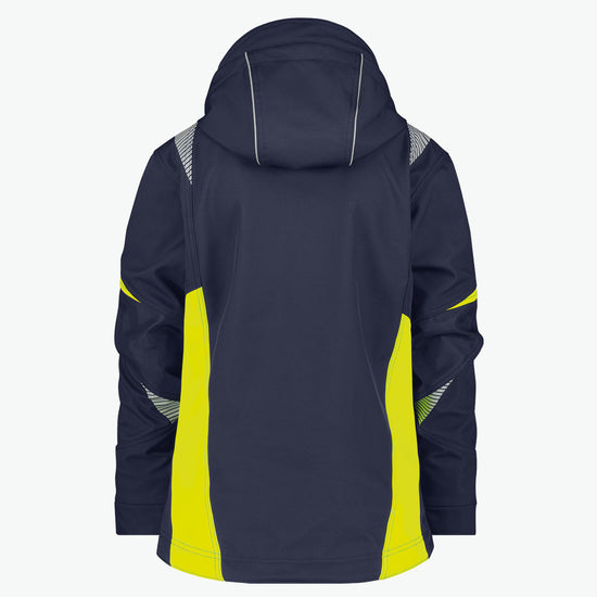Dassy Kalama Women Softshelljas voor dames - Nachtblauw/Fluogeel Werkjas Softshell Dames Dassy