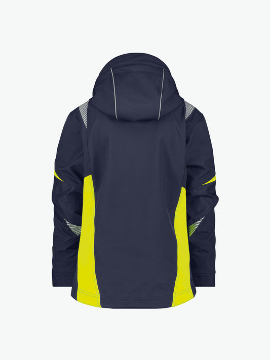 Dassy Kalama Women Softshelljas voor dames - Nachtblauw/Fluogeel Werkjas Softshell Dames Dassy