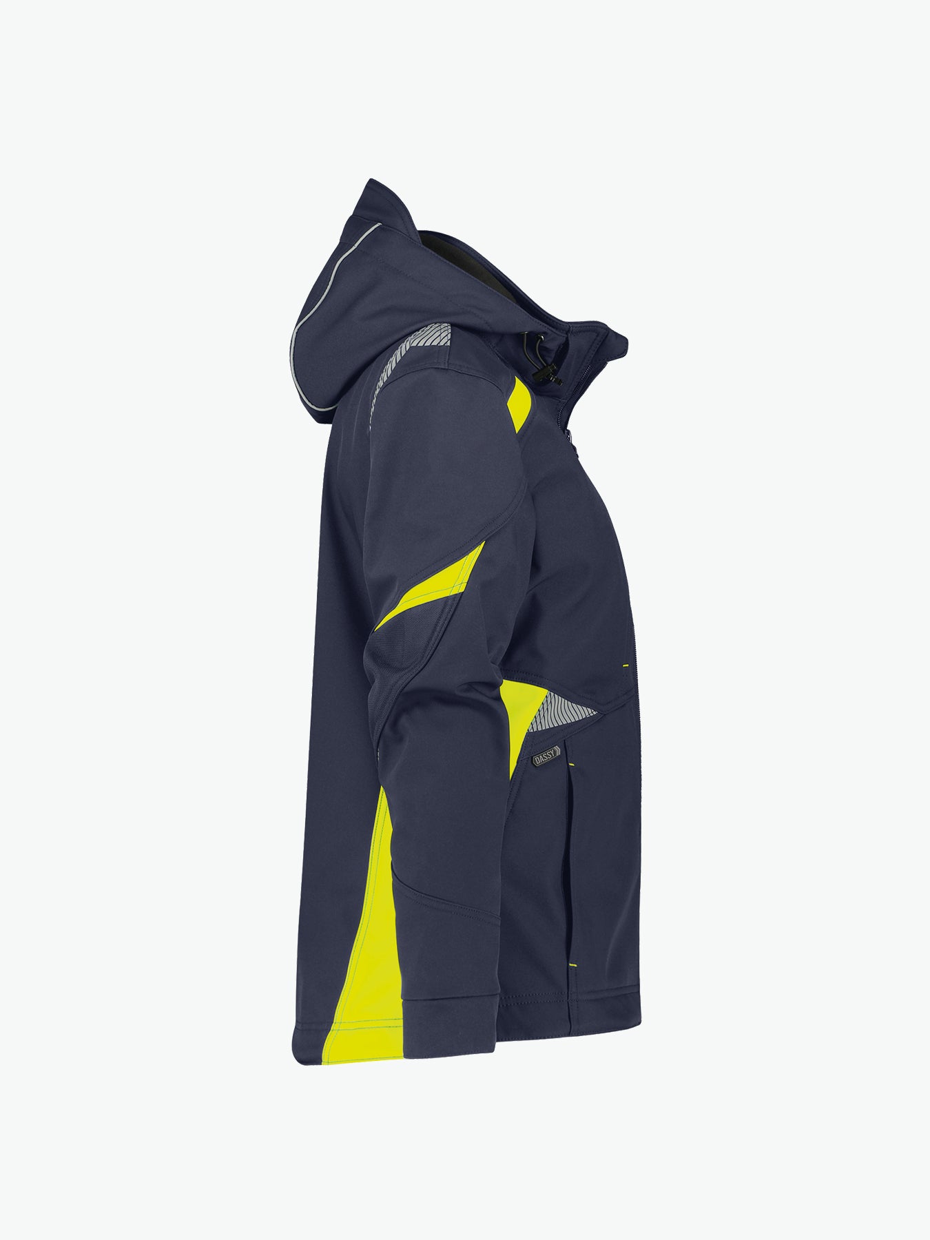Dassy Kalama Women Softshelljas voor dames - Nachtblauw/Fluogeel Werkjas Softshell Dames Dassy