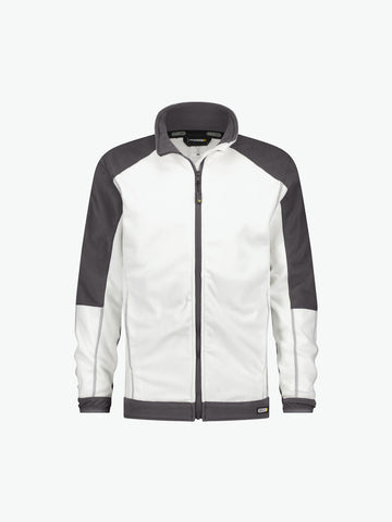 Dassy Kazan Tweekleurige fleecevest - Wit/Cementgrijs Werkvest Fleece Dassy
