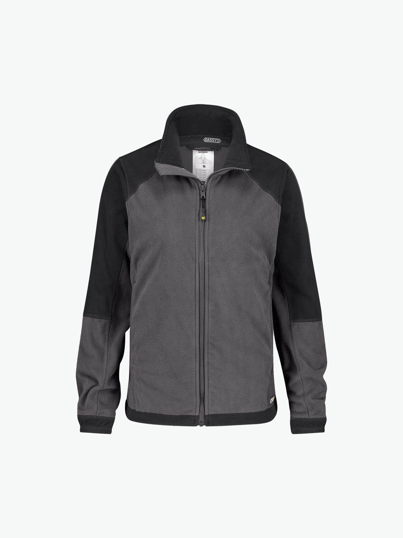 Dassy Kazan Women Tweekleurige fleecevest voor dames - Cementgrijs/Zwart Werkvest Fleece Dames Dassy