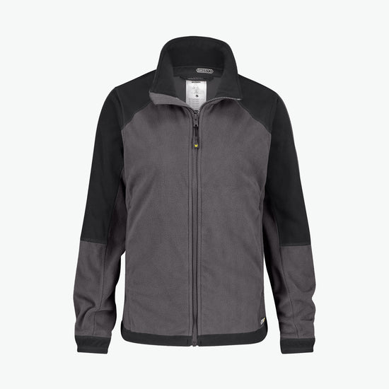 Dassy Kazan Women Tweekleurige fleecevest voor dames - Cementgrijs/Zwart Werkvest Fleece Dames Dassy