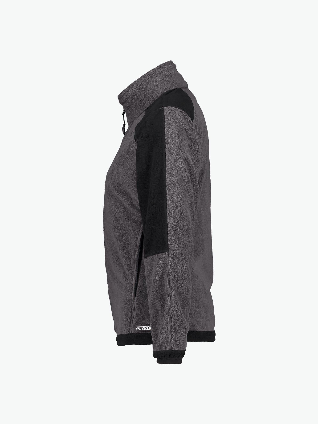 Dassy Kazan Women Tweekleurige fleecevest voor dames - Cementgrijs/Zwart Werkvest Fleece Dames Dassy