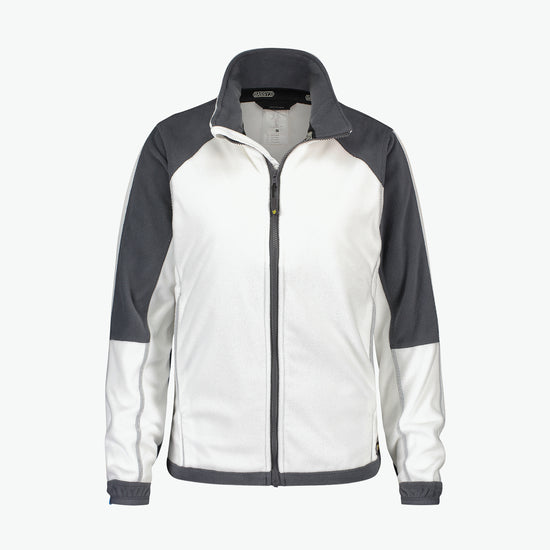 Dassy Kazan Women Tweekleurige fleecevest voor dames - Wit/Cementgrijs Werkvest Fleece Dames Dassy